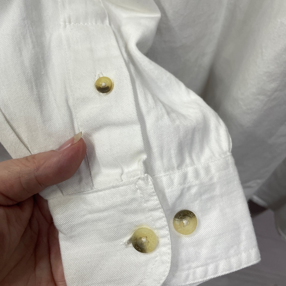 Tabasco White Long Sleeve Embroidered New Button Front Cotton Large Shirt - Picture 7 of 8